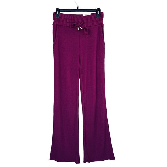 INC Large Flare Knit Sweater Pants Pockets Stretch Autumn Berry Magenta New - Picture 1 of 8